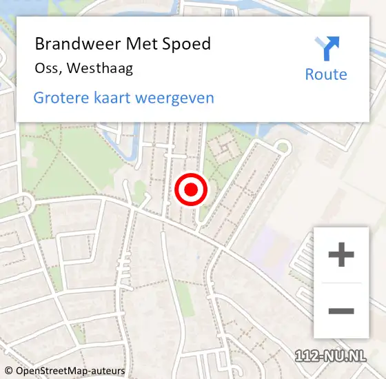 Locatie op kaart van de 112 melding: Brandweer Met Spoed Naar Oss, Westhaag op 30 april 2024 00:01