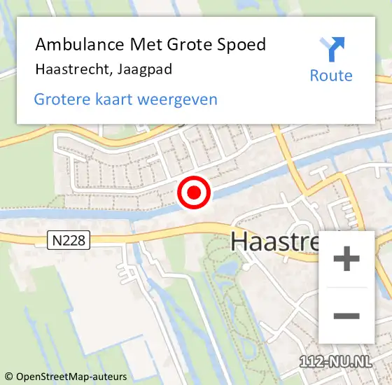 Locatie op kaart van de 112 melding: Ambulance Met Grote Spoed Naar Haastrecht, Jaagpad op 30 april 2024 00:01