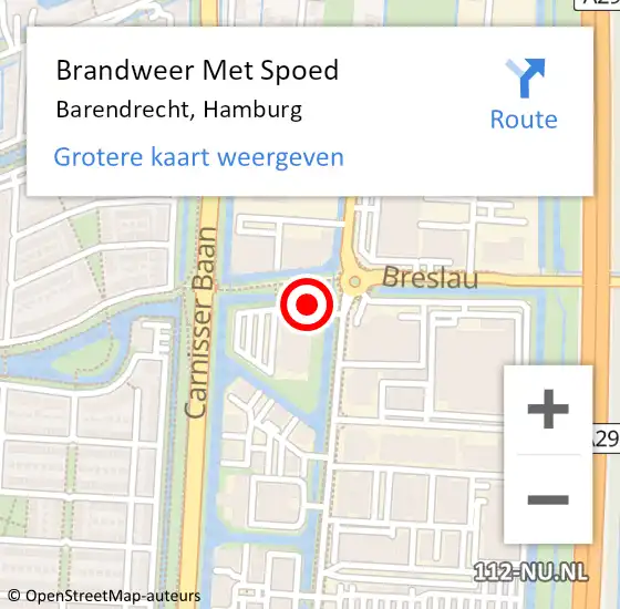 Locatie op kaart van de 112 melding: Brandweer Met Spoed Naar Barendrecht, Hamburg op 30 april 2024 00:38