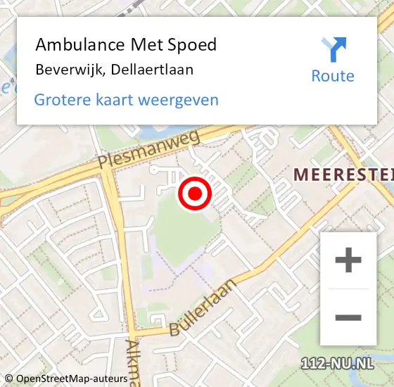 Locatie op kaart van de 112 melding: Ambulance Met Spoed Naar Beverwijk, Dellaertlaan op 30 april 2024 01:09
