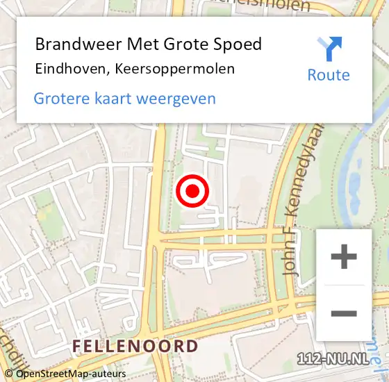 Locatie op kaart van de 112 melding: Brandweer Met Grote Spoed Naar Eindhoven, Keersoppermolen op 30 april 2024 02:22