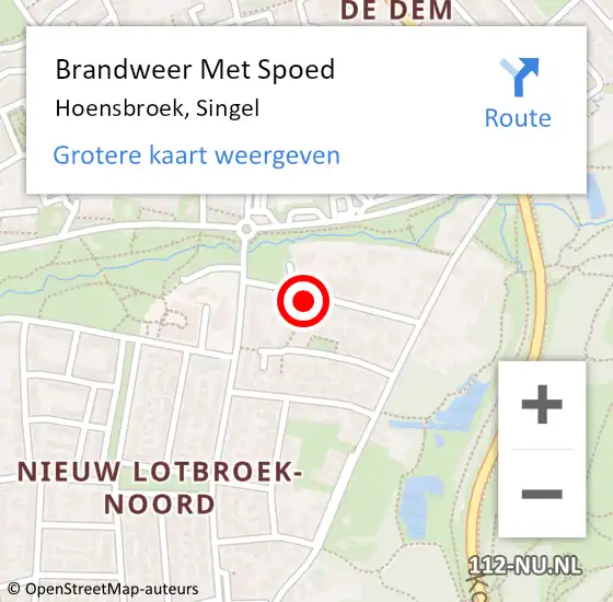 Locatie op kaart van de 112 melding: Brandweer Met Spoed Naar Hoensbroek, Singel op 30 april 2024 02:28