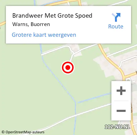 Locatie op kaart van de 112 melding: Brandweer Met Grote Spoed Naar Warns, Buorren op 30 april 2024 02:43