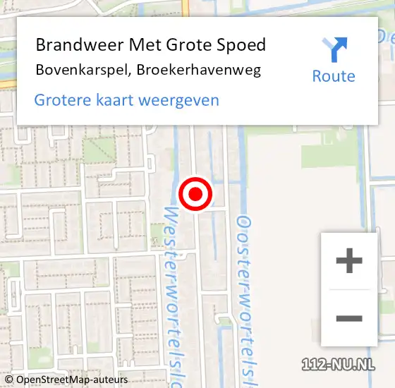 Locatie op kaart van de 112 melding: Brandweer Met Grote Spoed Naar Bovenkarspel, Broekerhavenweg op 30 april 2024 03:04