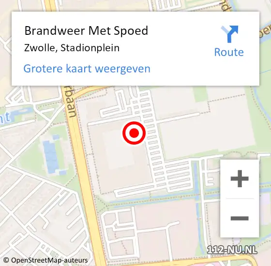 Locatie op kaart van de 112 melding: Brandweer Met Spoed Naar Zwolle, Stadionplein op 30 april 2024 04:12