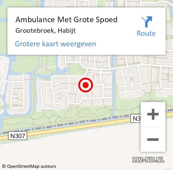 Locatie op kaart van de 112 melding: Ambulance Met Grote Spoed Naar Grootebroek, Habijt op 30 april 2024 05:50