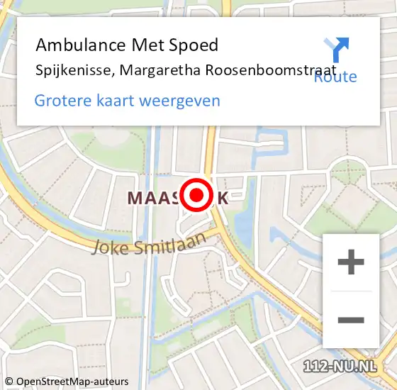 Locatie op kaart van de 112 melding: Ambulance Met Spoed Naar Spijkenisse, Margaretha Roosenboomstraat op 30 april 2024 07:23