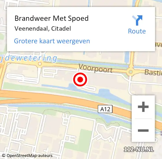 Locatie op kaart van de 112 melding: Brandweer Met Spoed Naar Veenendaal, Citadel op 30 april 2024 07:28