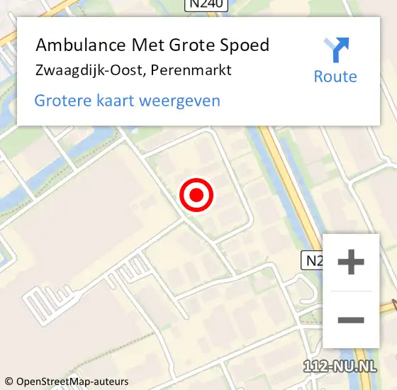 Locatie op kaart van de 112 melding: Ambulance Met Grote Spoed Naar Zwaagdijk-Oost, Perenmarkt op 30 april 2024 07:45