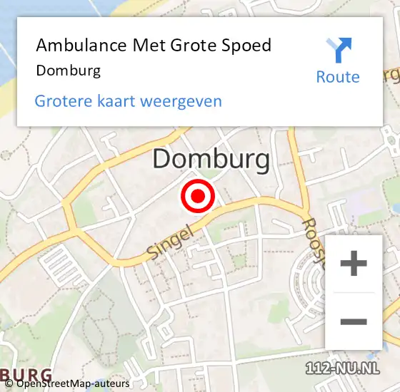 Locatie op kaart van de 112 melding: Ambulance Met Grote Spoed Naar Domburg op 30 april 2024 08:03