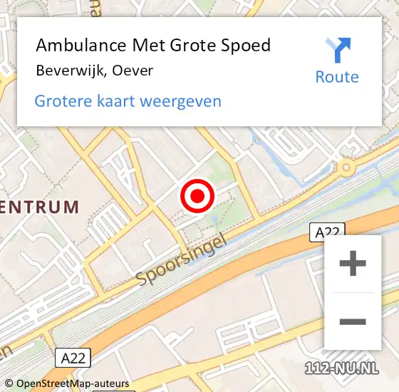 Locatie op kaart van de 112 melding: Ambulance Met Grote Spoed Naar Beverwijk, Oever op 30 april 2024 09:33