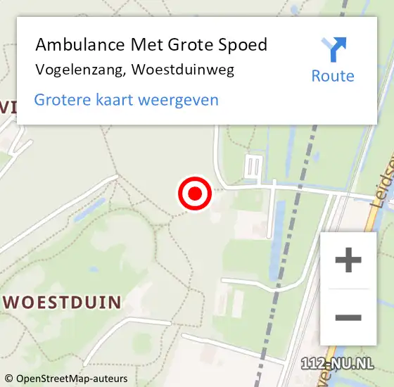 Locatie op kaart van de 112 melding: Ambulance Met Grote Spoed Naar Vogelenzang, Woestduinweg op 30 april 2024 09:56