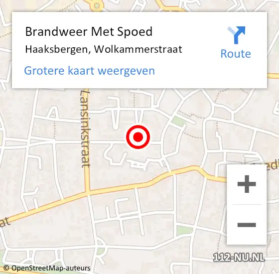 Locatie op kaart van de 112 melding: Brandweer Met Spoed Naar Haaksbergen, Wolkammerstraat op 4 oktober 2014 06:58