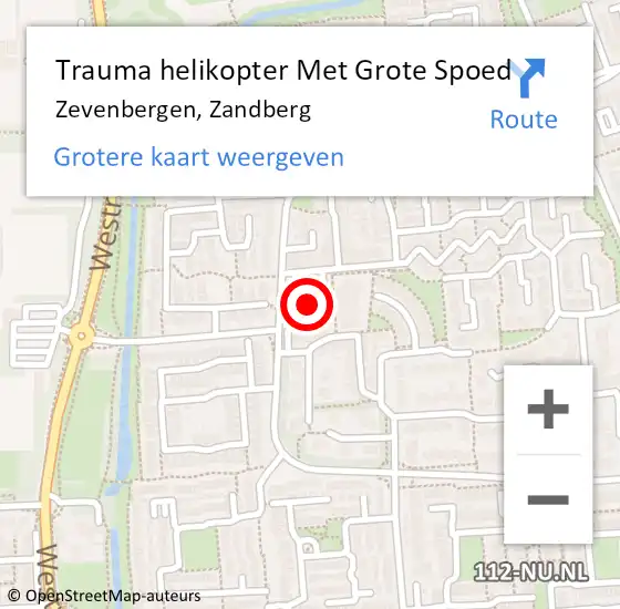 Locatie op kaart van de 112 melding: Trauma helikopter Met Grote Spoed Naar Zevenbergen, Zandberg op 30 april 2024 10:30