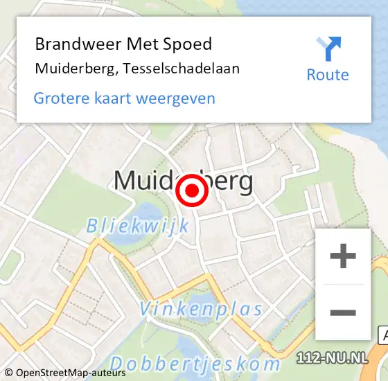 Locatie op kaart van de 112 melding: Brandweer Met Spoed Naar Muiderberg, Tesselschadelaan op 30 april 2024 10:45