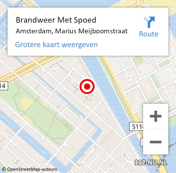 Locatie op kaart van de 112 melding: Brandweer Met Spoed Naar Amsterdam, Marius Meijboomstraat op 30 april 2024 10:57