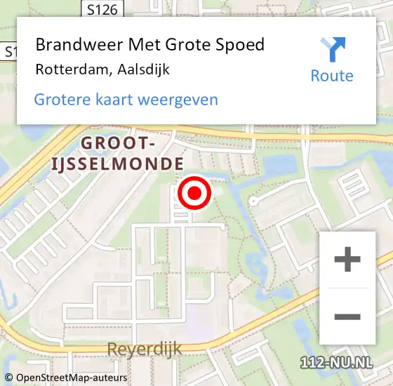 Locatie op kaart van de 112 melding: Brandweer Met Grote Spoed Naar Rotterdam, Aalsdijk op 30 april 2024 11:21