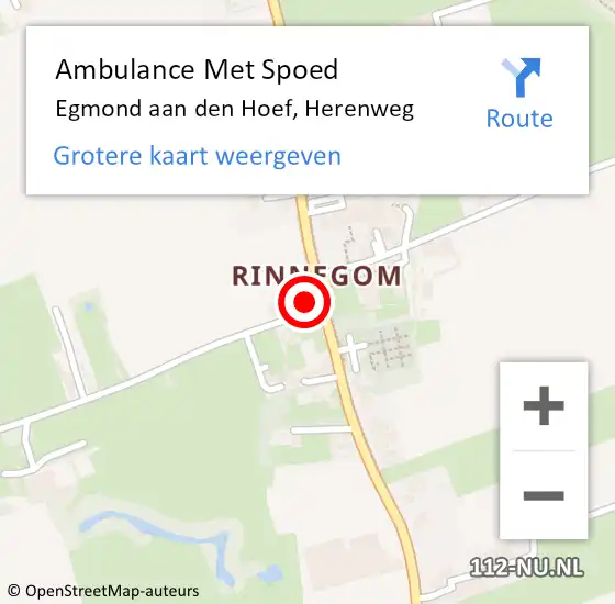 Locatie op kaart van de 112 melding: Ambulance Met Spoed Naar Egmond aan den Hoef, Herenweg op 30 april 2024 11:32