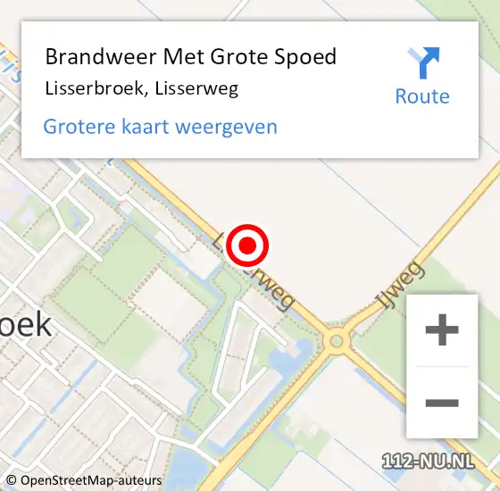 Locatie op kaart van de 112 melding: Brandweer Met Grote Spoed Naar Lisserbroek, Lisserweg op 30 april 2024 11:55