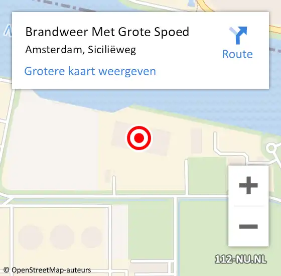 Locatie op kaart van de 112 melding: Brandweer Met Grote Spoed Naar Amsterdam, Siciliëweg op 30 april 2024 12:08