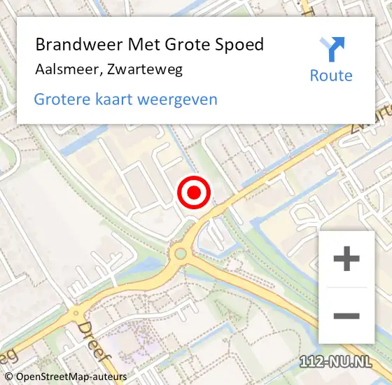 Locatie op kaart van de 112 melding: Brandweer Met Grote Spoed Naar Aalsmeer, Zwarteweg op 30 april 2024 12:09