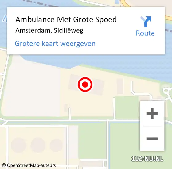 Locatie op kaart van de 112 melding: Ambulance Met Grote Spoed Naar Amsterdam, Siciliëweg op 30 april 2024 12:20