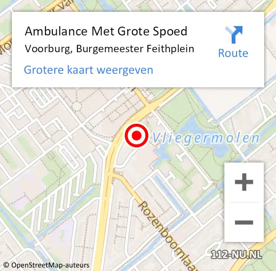Locatie op kaart van de 112 melding: Ambulance Met Grote Spoed Naar Voorburg, Burgemeester Feithplein op 30 april 2024 12:23