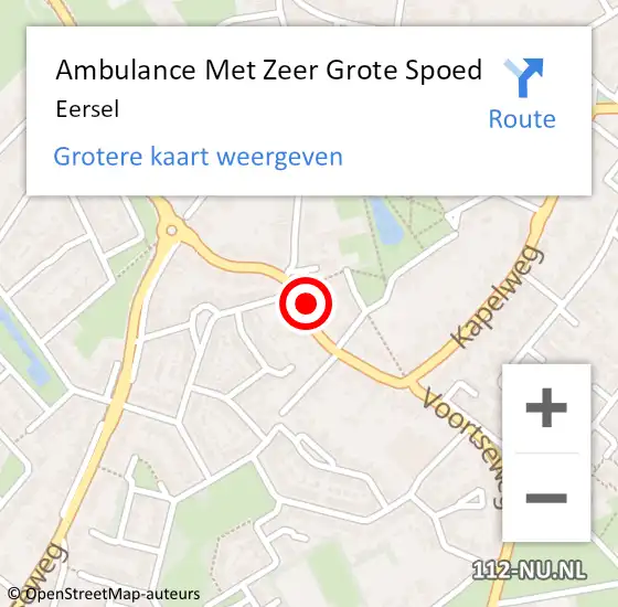 Locatie op kaart van de 112 melding: Ambulance Met Zeer Grote Spoed Naar Eersel op 30 april 2024 12:52