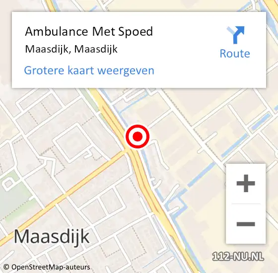 Locatie op kaart van de 112 melding: Ambulance Met Spoed Naar Maasdijk, Maasdijk op 30 april 2024 12:58