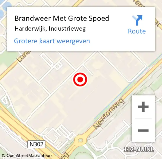 Locatie op kaart van de 112 melding: Brandweer Met Grote Spoed Naar Harderwijk, Industrieweg op 30 april 2024 13:09