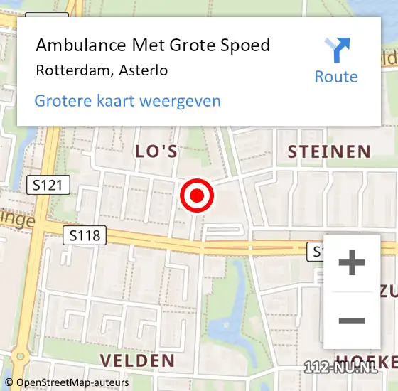 Locatie op kaart van de 112 melding: Ambulance Met Grote Spoed Naar Rotterdam, Asterlo op 30 april 2024 14:19