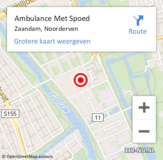Locatie op kaart van de 112 melding: Ambulance Met Spoed Naar Zaandam, Noorderven op 30 april 2024 14:38