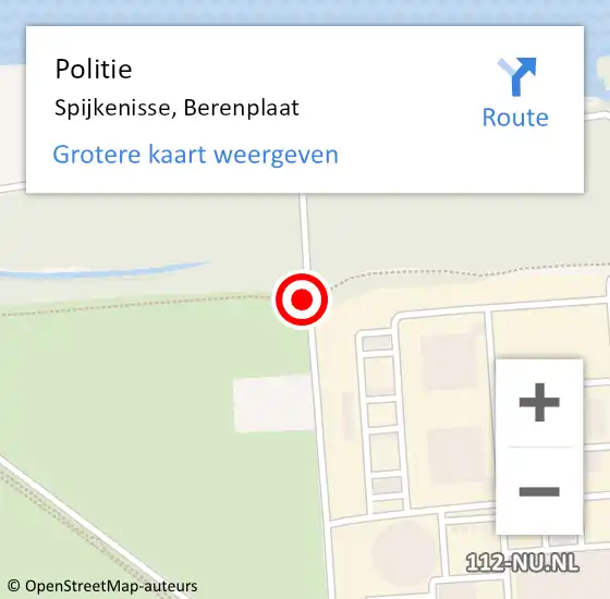 Locatie op kaart van de 112 melding: Politie Spijkenisse, Berenplaat op 30 april 2024 14:40