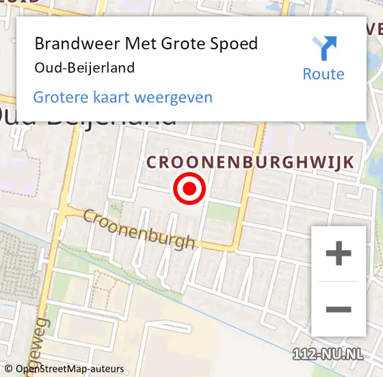 Locatie op kaart van de 112 melding: Brandweer Met Grote Spoed Naar Oud-Beijerland op 30 april 2024 14:45