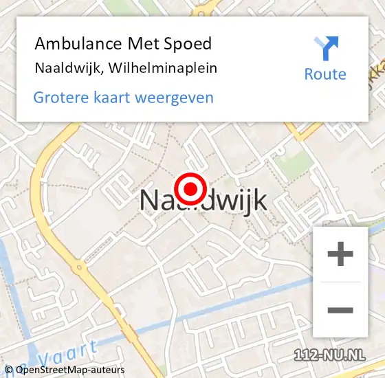 Locatie op kaart van de 112 melding: Ambulance Met Spoed Naar Naaldwijk, Wilhelminaplein op 30 april 2024 14:48