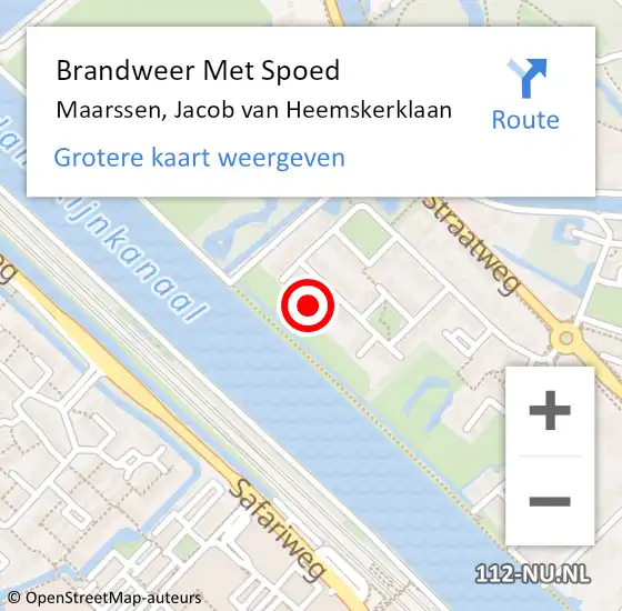 Locatie op kaart van de 112 melding: Brandweer Met Spoed Naar Maarssen, Jacob van Heemskerklaan op 30 april 2024 14:54