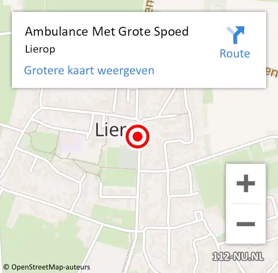 Locatie op kaart van de 112 melding: Ambulance Met Grote Spoed Naar Lierop op 30 april 2024 15:00