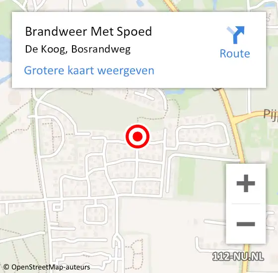 Locatie op kaart van de 112 melding: Brandweer Met Spoed Naar De Koog, Bosrandweg op 30 april 2024 15:00