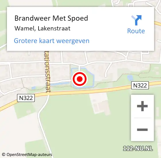 Locatie op kaart van de 112 melding: Brandweer Met Spoed Naar Wamel, Lakenstraat op 30 april 2024 15:18