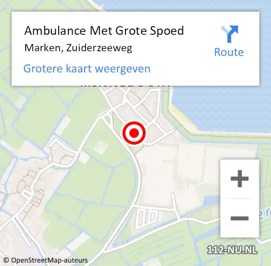 Locatie op kaart van de 112 melding: Ambulance Met Grote Spoed Naar Marken, Zuiderzeeweg op 30 april 2024 15:19