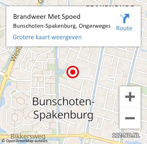 Locatie op kaart van de 112 melding: Brandweer Met Spoed Naar Bunschoten-Spakenburg, Ongerweges op 30 april 2024 16:33
