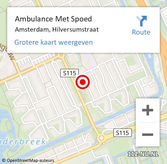 Locatie op kaart van de 112 melding: Ambulance Met Spoed Naar Amsterdam, Hilversumstraat op 30 april 2024 16:42