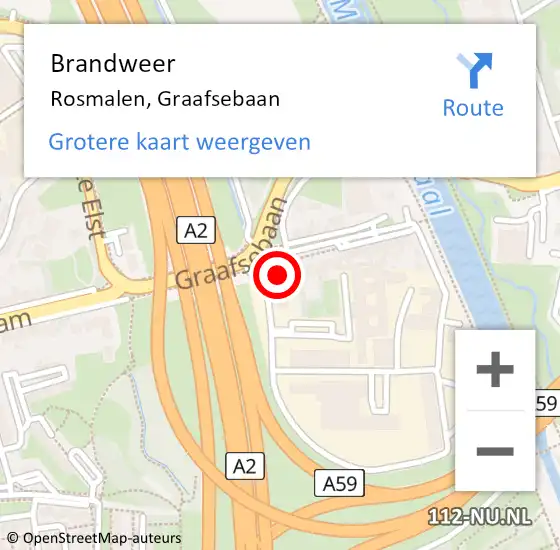 Locatie op kaart van de 112 melding: Brandweer Rosmalen, Graafsebaan op 4 oktober 2014 08:36