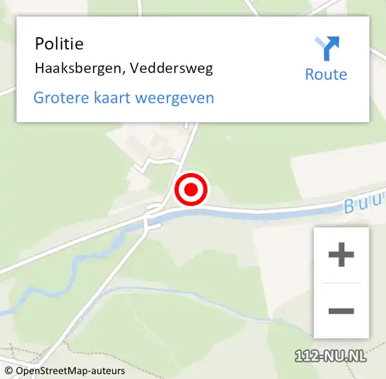 Locatie op kaart van de 112 melding: Politie Haaksbergen, Veddersweg op 30 april 2024 17:03