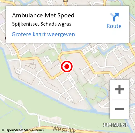 Locatie op kaart van de 112 melding: Ambulance Met Spoed Naar Spijkenisse, Schaduwgras op 30 april 2024 17:24