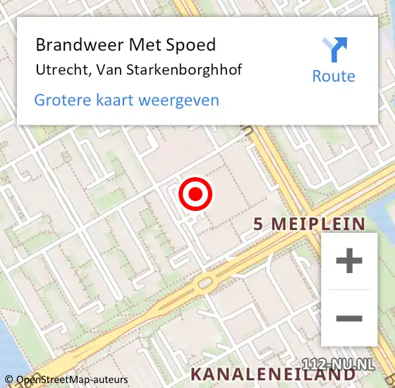 Locatie op kaart van de 112 melding: Brandweer Met Spoed Naar Utrecht, Van Starkenborghhof op 30 april 2024 17:33