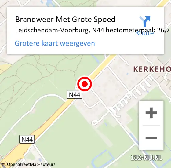 Locatie op kaart van de 112 melding: Brandweer Met Grote Spoed Naar Leidschendam-Voorburg, N44 hectometerpaal: 26,7 op 30 april 2024 18:05
