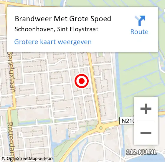 Locatie op kaart van de 112 melding: Brandweer Met Grote Spoed Naar Schoonhoven, Sint Eloystraat op 30 april 2024 18:24
