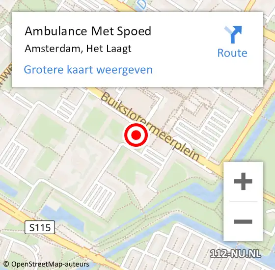 Locatie op kaart van de 112 melding: Ambulance Met Spoed Naar Amsterdam, Het Laagt op 30 april 2024 19:01
