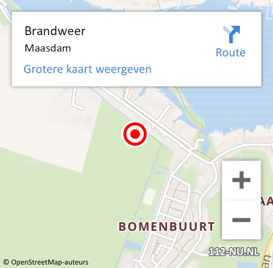 Locatie op kaart van de 112 melding: Brandweer Maasdam op 30 april 2024 19:30